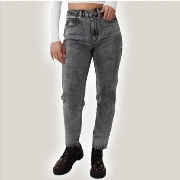 Garage Denim Mom Jeans High Rise Washed Faded Black Sz 5 27 - Picture 1 of 11